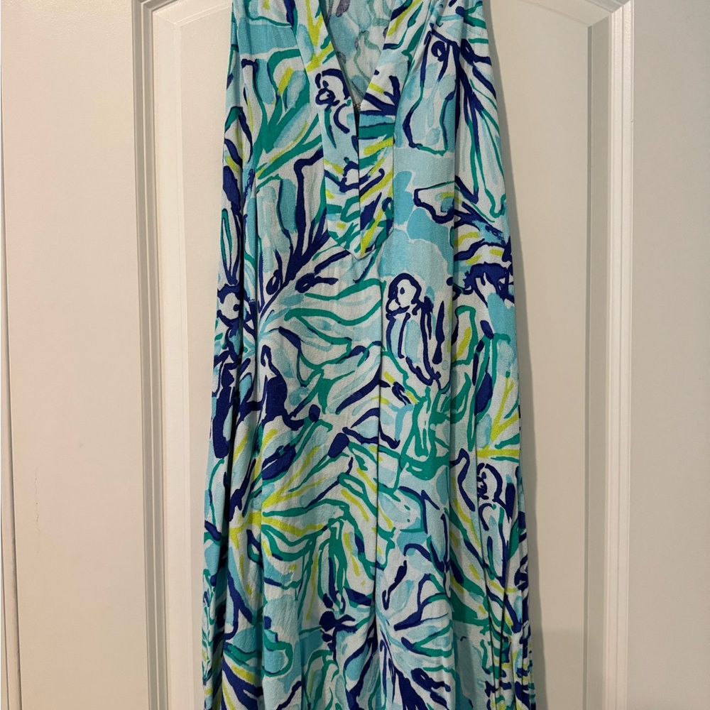 Lilly Pulitzer Blue and Green Floral Dress - Picture 2 of 6
